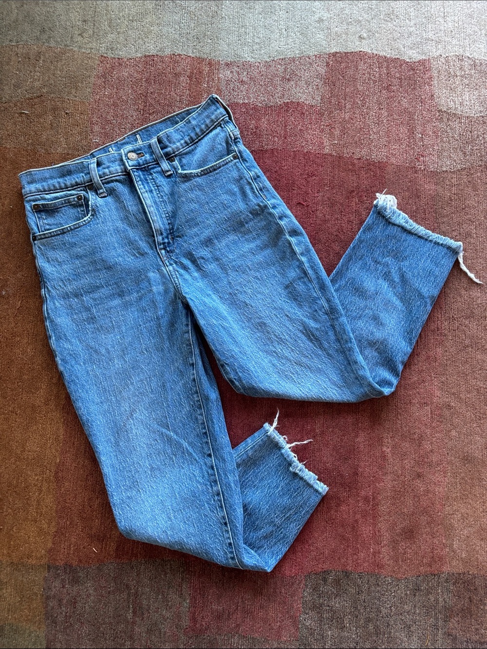 Madewell Frayed Hem Classic Straight Jean - Sz 28
